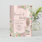 Invitation Parties scintillant Champagne Verre Roses, Rose Or (Debout devant)