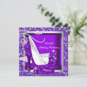 Invitation Parties scintillant Chaud Violet Haut talons N'imp (Debout devant)