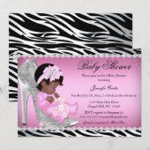 Invitation Parties scintillant Chaussure bébé Baby shower fil (Devant / Derrière)