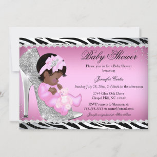 Invitation Parties scintillant Chaussure bébé Baby shower fil