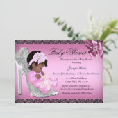 Invitation Parties scintillant Chaussure et dentelle Baby sho (Debout devant)