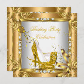 Invitation Parties scintillant Chaussures haute talon Jaune G (Devant / Derrière)