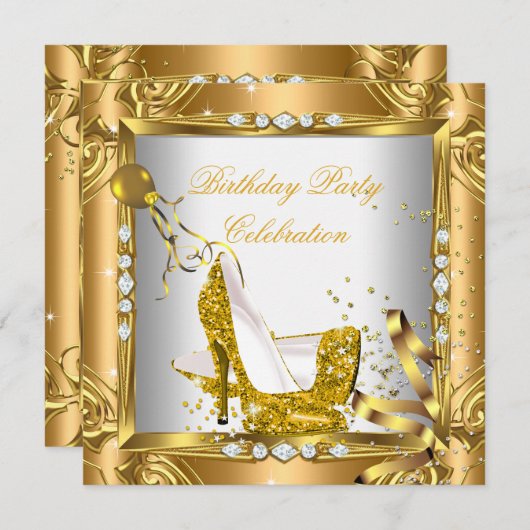 Invitation Parties scintillant Chaussures haute talon Jaune G (Devant / Derrière)