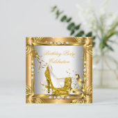 Invitation Parties scintillant Chaussures haute talon Jaune G (Debout devant)