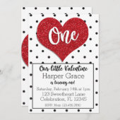 Invitation Parties scintillant Chérie Valentines Fille Premie (Devant / Derrière)