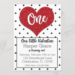 Invitation Parties scintillant Chérie Valentines Fille Premie