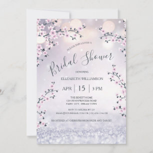 Invitation Parties scintillant Cherry Blossom Mauve Fête de