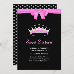 Invitation Parties scintillant chic Diamond Crown Sweet sixte