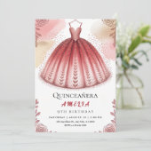 Invitation Parties scintillant chic et Floral Quinceañera (Debout devant)