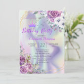 Invitation Parties scintillant Chic Fleurs Tiara Holographiqu (Debout devant)