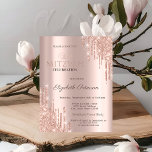 Invitation Parties scintillant chic Rose Bat mitzvah or<br><div class="desc">Une invitation moderne,  chic et glamour avec parties scintillant sur un arrière - plan or rose.</div>