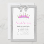 Invitation Parties scintillant chic Sweet sixteen de couronne (Devant)