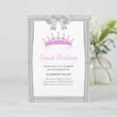 Invitation Parties scintillant chic Sweet sixteen de couronne (Debout devant)