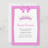 Invitation Parties scintillant chic Sweet sixteen de couronne (Devant)