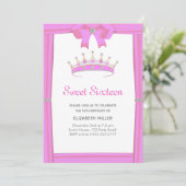 Invitation Parties scintillant chic Sweet sixteen de couronne (Debout devant)