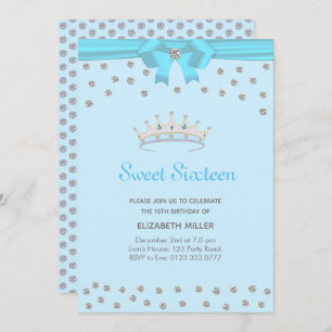 Invitation Parties scintillant chic Sweet sixteen diamant sur