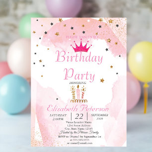 Invitation Parties scintillant Chic Tiara, Bougies, Étoiles A