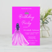 Invitation Parties scintillant Chic Tiara Robe fille Neon ros (Debout devant)
