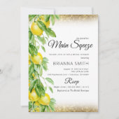 Invitation Parties scintillant citron Squeeze Elégante Fête d (Devant)