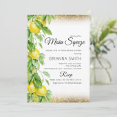 Invitation Parties scintillant citron Squeeze Elégante Fête d (Debout devant)