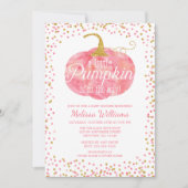 Invitation Parties scintillant Citrouille d'aquarelle Baby sh (Devant)