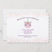 Invitation Parties scintillant citrouille Unicorn Girls 6e fê (Dos)