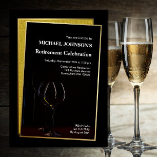 Invitation Parties scintillant Classy Black Gold