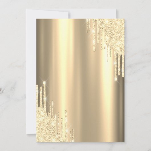 Invitation Parties scintillant, Cocktail, Retraite d'or (Dos)