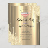 Invitation Parties scintillant, Cocktail, Retraite d'or (Devant / Derrière)