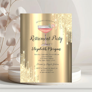 Invitation Parties scintillant, Cocktail, Retraite d'or