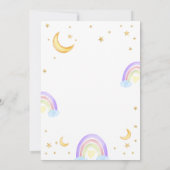 Invitation Parties scintillant coloré Rainbow Moon Star Baby (Dos)