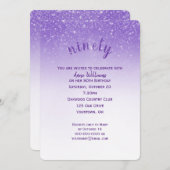 Invitation Parties scintillant Confetti 90e fête d'anniversai (Devant / Derrière)