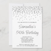 Invitation Parties scintillant Confetti Argent Blanc 50e anni (Devant)