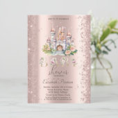 Invitation Parties scintillant Confetti Baby shower du châtea (Debout devant)