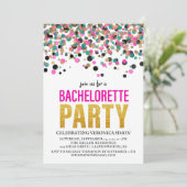 Invitation Parties scintillant Confetti Bachelorette (Debout devant)