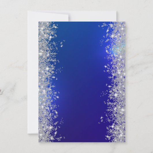 Invitation Parties scintillant Confetti Ballons Marine Bleu 3 (Dos)