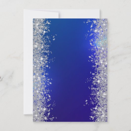 Invitation Parties scintillant Confetti Ballons Marine Bleu 4 (Dos)