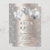 Invitation Parties scintillant Confetti Balloons Champagne 30 (Devant / Derrière)