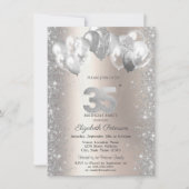 Invitation Parties scintillant Confetti Balloons Champagne 35 (Devant)
