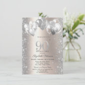 Invitation Parties scintillant Confetti Balloons Champagne 90 (Debout devant)