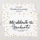 Invitation Parties scintillant Confetti Célèbre Le Diplômé (Devant / Derrière)