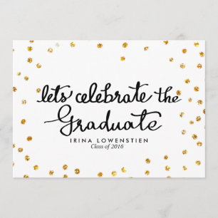 Invitation Parties scintillant Confetti Célèbre Le Diplômé