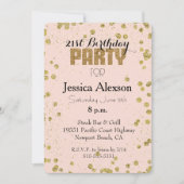 Invitation Parties scintillant Confetti en or rose pâle 21e a (Devant)