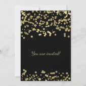 Invitation Parties scintillant Confetti Gold & Black Foil (Dos)
