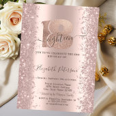 Invitation Parties scintillant Confetti Poussière Rose Or 18e