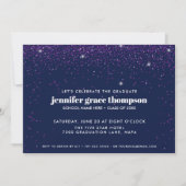 Invitation Parties scintillant Confetti Purple Blue Photo Gra (Devant)