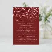 Invitation Parties scintillant Confetti Rose Maroon Douce nup (Debout devant)
