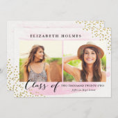 Invitation Parties scintillant Confetti Sprinkle 2 Photo Grad (Devant / Derrière)