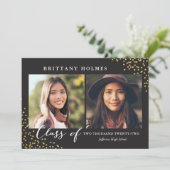 Invitation Parties scintillant Confetti Sprinkle 2 Photo Grad (Debout devant)