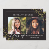 Invitation Parties scintillant Confetti Sprinkle 2 Photo Grad (Devant / Derrière)